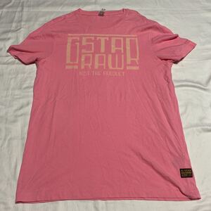 K02 G-STAR RAW ピンクtシャツ サイズM表記　バングラデシュ製