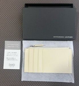 新品★BAMBI バンビ MATSUSAKA LEATHER 松阪レザー 財布 スマートウォレット クリーム