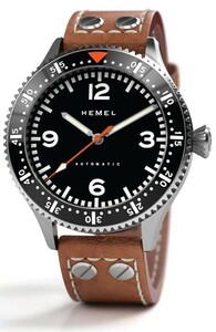 HEMEL へメル HF/STRATUS ストラタス 9039 自動巻 ミリタリー レザーストラップ　42MM【正規代理店商品】