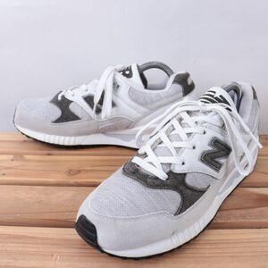 z5992【530】ニューバランス US8 26.0cm/灰 グレー 白 ホワイト チャコール系 newbalance メンズ スニーカー 中古