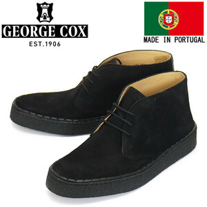 GEORGE COX (ジョージコックス) POP BOY CHUKKA ラバーソール レザーシューズ 090 BLACK SUEDE UK8-約27.0cm