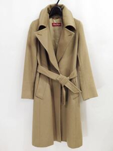 MaxMara STUDIO CASHMERE 100% BELTED COAT 34 マックスマーラ ステュディオ カシミヤ ベルテッド コート キャメル