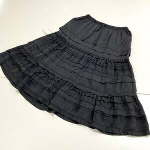 AD2005 tricot COMME des GARCONS フリル ティアード フレア ミニ スカート キュプラ ブラック 黒 トリココムデギャルソン archive 4010553