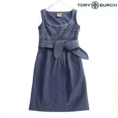 Tory Burch トリーバーチ　ワンピース  ネイビー　ノースリーブ　春夏