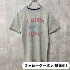 古着 used　NAUTICA　半袖プリントTシャツ　サメ　鮫　グレー　レトロ　デザイン　個性的　クルーネック　春夏服　メンズ　レディース