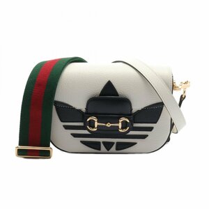 グッチ GUCCI × adidas ホースビット 1955 ブランドオフ GUCCI レザー ショルダーバッグ レザー 中古 レディース