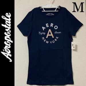 新品タグ付き☆AEROPOSTALE 半袖Tシャツ M 紺 ネイビー ロゴ エアロポステール