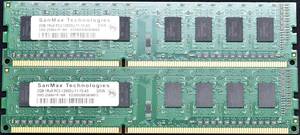 2GB 2枚組 (合計 4GB) PC3-12800 PC3-12800U DDR3-1600 240pin non-ECC UDIMM 1Rx8 デスクトップPC用 SanMax Technologles (ED145 x1s