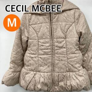 CECIL Mc BEE セシルマクビー ジャケット アウター ダウン コート ジャンパー レディース ベージュ Mサイズ【CT747】