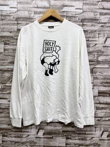 L HOLYSHIT ホーリーシット ホワイト 長袖Tシャツ 長袖 Tシャツ ロンT 長袖カットソー トップス プロレス