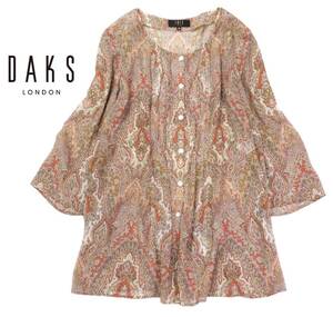 ダックス DAKS LONDON ペイズリー シアー ブラウス チュニック 38