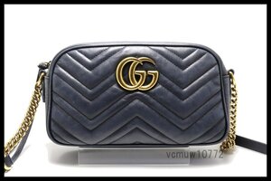 近年モデル希少美中古■GUCCI GGマーモント レザー チェーンショルダーバッグ グッチ■1107ea33888