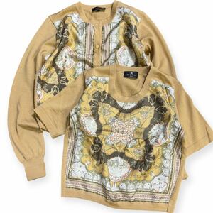 ETRO イタリア製 総柄 アンサンブル カーディガン 半袖ニット 2点セット サイズ42