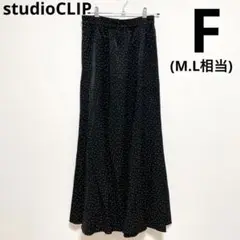 最終SALE❤️Studioclipドット柄スカート ブラック Aライン