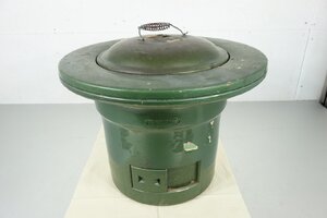 *静岡県発　**引き取り限定品　カナボシ　火鉢　練炭火鉢　練炭コンロ　陶器製　アウトドア　炭火焼き　ふた付き　枠取り外し可　管937