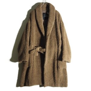 M5324H　▼ATON エイトン▼　ALPACA FLEECE GOWN COAT アルパカフリース ガウンコート ブラウン / ロング丈 オーバーサイズ 秋冬