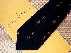 【在庫処分セール】●特売●FK2560●【TRUSSARDI】トラサルディ【刺繍 人 人物 柄】ネクタイ●