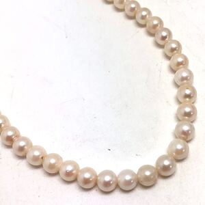 1円〜!!▲アコヤ本真珠ネックレス▲D 約25.9g 約41.0cm 約6.5-7.0mm珠 pearl necklace jewelry パール DA0/DB0 143