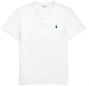 【新品】ラルフローレン ■ コットンVネックTシャツ ■ XL ■ ホワイト 白 POLO RALPH LAUREN 正規品