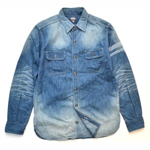 MOMOTARO JEANS 桃太郎ジーンズ 出陣 デニム ワークシャツ メンズ 42サイズ 長袖 トップス M030243