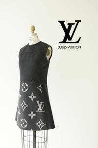 2020AW LOUIS VUITTON ルイヴィトン ビッグモノグラム 切替 Aラインノースリーブ ドレス ワンピース size34 RW202W TUV FJDR04 0510481