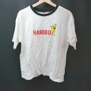 ◇ ehka sopo エヘカソポ シンプル HARIBO コラボ リンガーT カジュアル 半袖 tシャツ サイズF オフホワイト レディース E