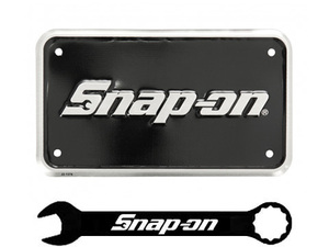 Snap-on（スナップオン）ミニライセンスプレート,サイン「BLACK METAL MOTORCYCLE LICENSE PLATE」