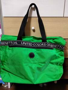 ●即決価格●BENETTON◆ベネトン●トートバッグ●中型位●グリーン色●USED