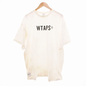 ダブルタップス WTAPS Tシャツ カットソー 半袖 ロゴ 4 XL 白 ホワイト /JS メンズ