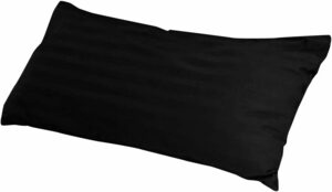 ロング枕カバー 43×120cm サテンストライプ ファスナー式 60番手糸 綿100％ 防ダニ 高級ホテル品質 抱き枕カバー ブリリアントブラック