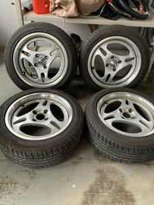 希少 マツダスピード MS-03 バリ山タイヤ付き 4本セット ロードスター NB NA PCD100 4H 15×6.5J+38 A-spec RAYS 195/50R15 MAZDASPEED