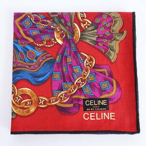 ■未使用　CELINE セリーヌ　ハンカチ　スカーフ柄■