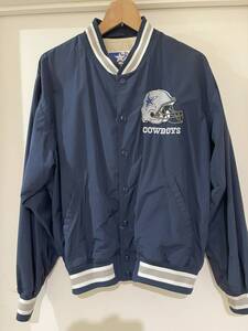 COWBOYS スタジアムジャンパー LARGE （L） サイズ （若干小さめMに近い） 紺 ネイビー 古着１点 STARTER NFL関連