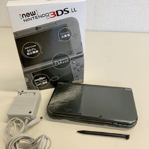 伊勢崎店【中古品】gi1-49 Nintendo 任天堂 New ニンテンドー3DSLL RED-001 METALLIC BLACK 充電コード付き ※初期化・動作確認済み