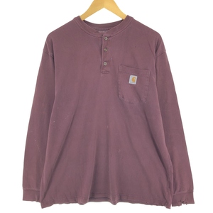 古着 カーハート Carhartt ORIGINAL FIT ヘンリーネック ロングTシャツ ロンT メンズL相当 /eaa432008