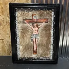 呪物 キリスト Jesus ジーザス イエス 十字架 ART アート 額縁 絵画