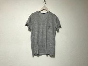 本物ジョゼフオムJOSEPHHOMMEリネン麻Vネック半袖TシャツメンズサーフアメカジミリタリーストリートスケーターワークゴルフLグレー48日本製