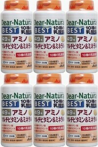 6本　ディアナチュラベスト 49種アミノ マルチビタミン＆ ミネラル 50日分 200粒入　10種の乳酸菌を含む全49種の成分がまとめて摂れます。