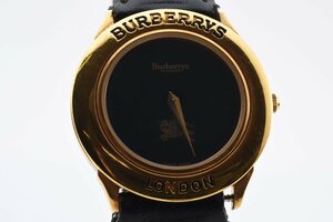 バーバリー ラウンド ゴールド 文字盤ブラック クォーツ メンズ 腕時計 Bueberrys
