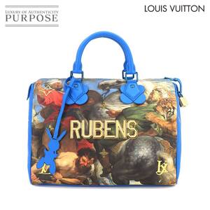 新品同様 ルイ ヴィトン LOUIS VUITTON マスターズ ルーベンス スピーディ 30 ハンド バッグ ブルー M43305 90208087