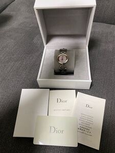 稼動品 Christian Dior ディオール 腕時計 時計 アナログ クォーツ マリスラウンド 2針 CD022110 レディース ピンクシェル文字盤 1円〜