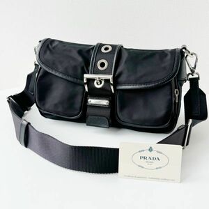 良品 ◆ プラダ PRADA ショルダーバッグ BT0464 カード付き 保存袋付き ブラック ナイロン レディース 斜め掛け かばん ベタ無し