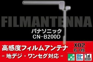 地デジ ワンセグ フルセグ L字型 フィルムアンテナ 右1枚 パナソニック Panasonic 用 CN-B200D 対応 フロントガラス 高感度 車