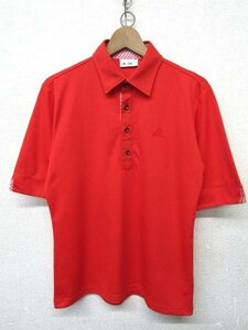 V1291：adidas golf アディダス ゴルフ 半袖シャツ/赤/L ポロシャツ 半袖ポロシャツ ゴルフウェア ゴルフシャツ:35