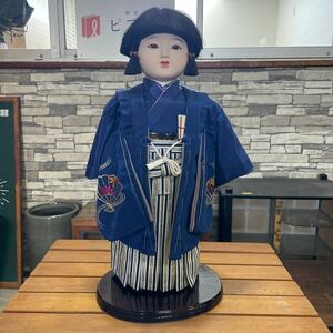 【F95】日本人形 市松人形 男の子 着物 和服人形 ※現状品 ケース無し