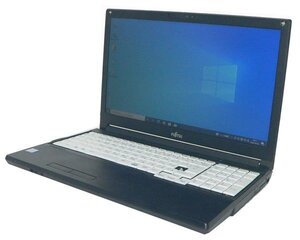 Windows10 富士通 LIFEBOOK A577/T Core i5-7200U 2.5GHz メモリ 8GB 256GB(SSD) DVD-ROM 15.6インチ(1366×768) キーボード不良(キー欠品)