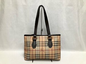 ♪BURBERRY バーバリー トートバッグ ノバチェック シャドーホース PVCレザー ゴールド金具 ショルダー 肩掛け 手提げ かばん レディース♪