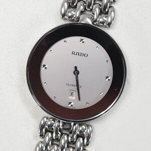 1円 可動品 腕時計 ラドー RADO フローレンス 160.3679.4 クォーツ メンズ シルバー 同梱不可