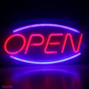 ネオンサイン OPEN LEDサイン レッドブルー お洒落な装飾 USB給電 ルームデコレーション LEDイルミネーション 雰囲気作り インテリア