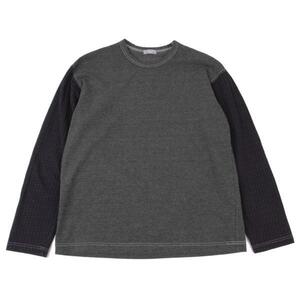 コムデギャルソン オムCOMME des GARCONS HOMME 異素材スリーブ切替カットソー グレー紺M位